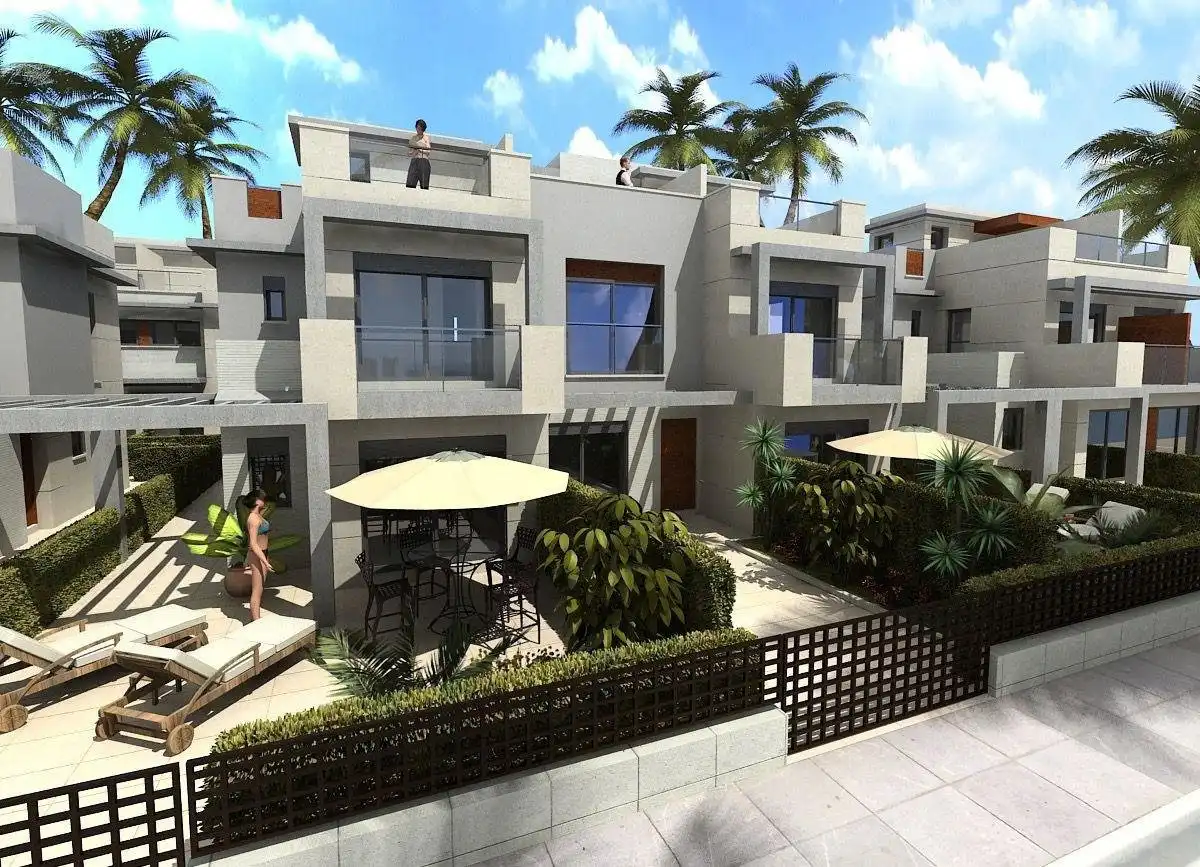 Vista exterior de Casa o chalet en venta en Mazarrón con Aire acondicionado, Jardín privado y Terraza