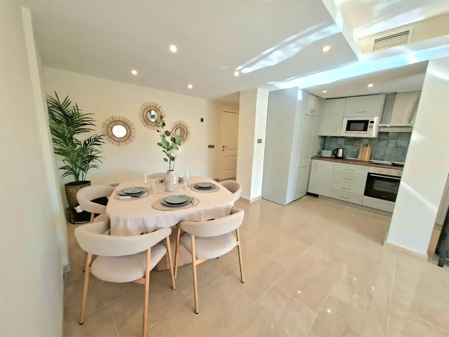 Dining room of Flat for sale in Manilva  with Air Conditioner and Swimming Pool