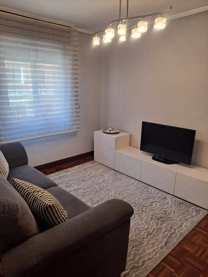 Sala d'estar de Pis en venda en Portugalete amb Calefacció, Parquet i Moblat