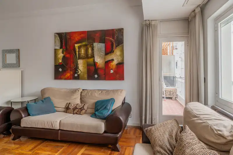 Wohnzimmer von Wohnung zum Verkauf in Madrid mit Heizung, Terrasse und Möbliert