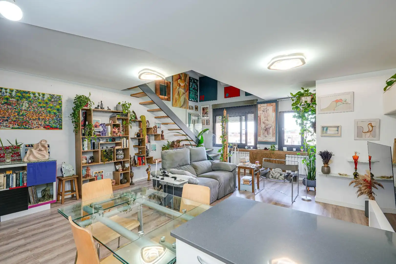 Sala d'estar de Pis en venda en Barcelona amb Aire condicionat, Parquet i Terrassa