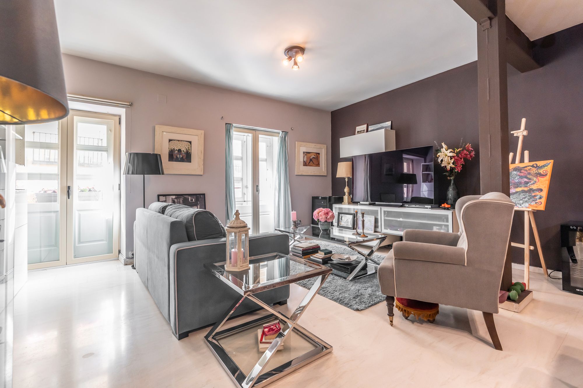 Living room of Flat for sale in  Madrid Capital  with Heating and Balcony