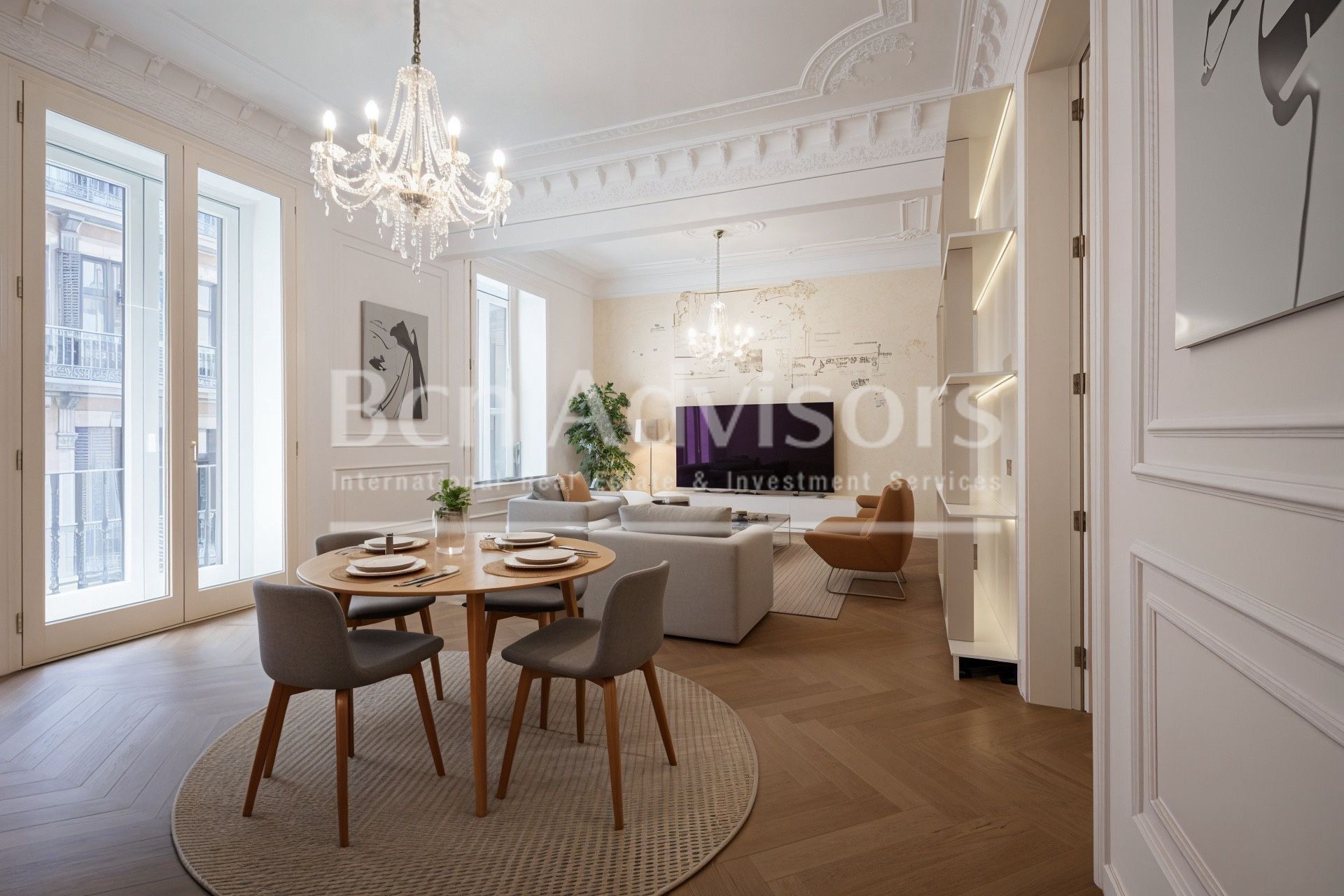 Sala de estar de Apartamento en venta en  Barcelona Capital con Aire acondicionado, Calefacción y Parquet