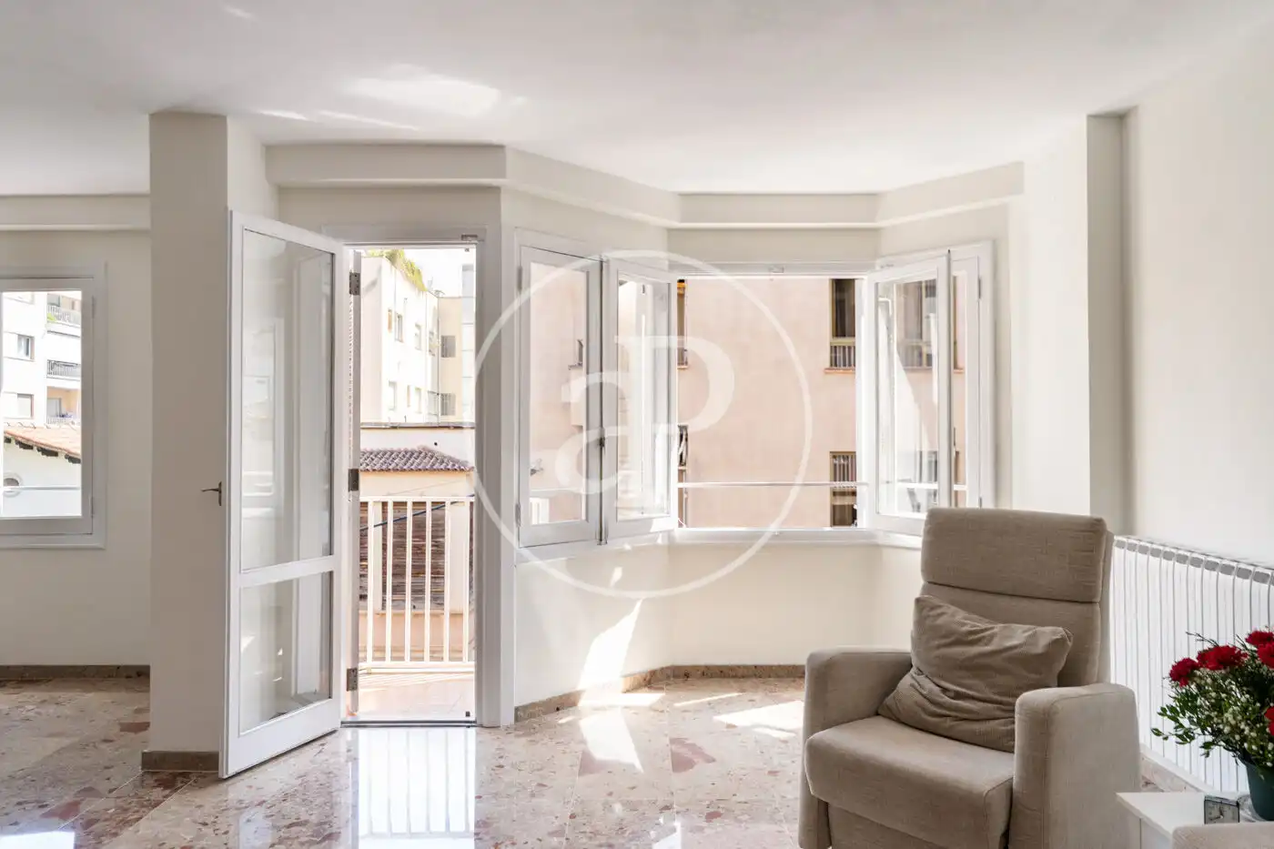 Sala d'estar de Pis de lloguer en  Palma de Mallorca amb Calefacció, Terrassa i Moblat