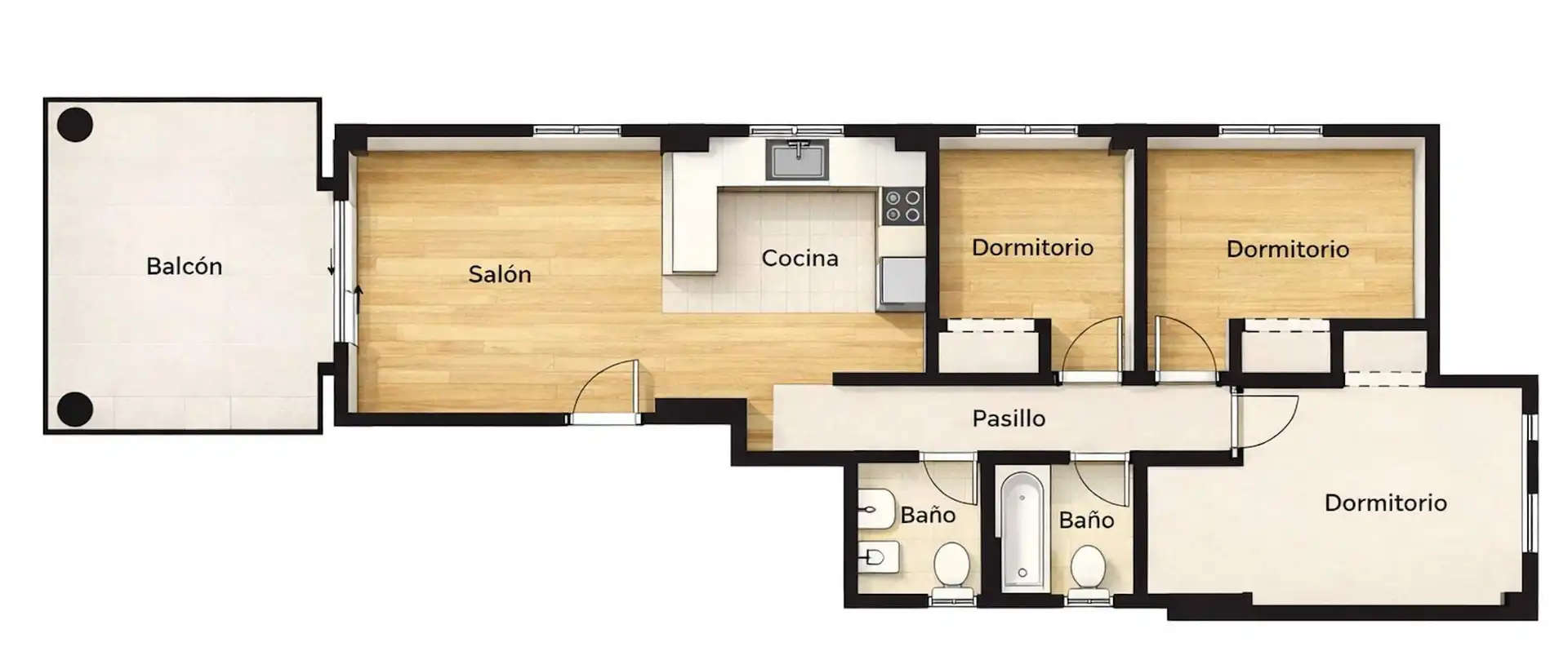 Apartments for sale in Miramar  with Air Conditioner, Terrace and Balcony