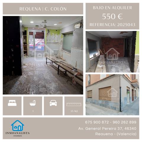 Local comercial en Alquiler en Calle de Colon en Requena