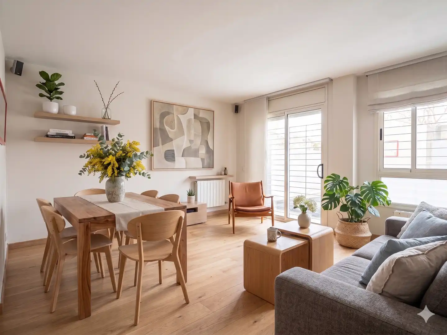 Living room of Flat for sale in Barcelona  with Heating, Parquet flooring and Terrace