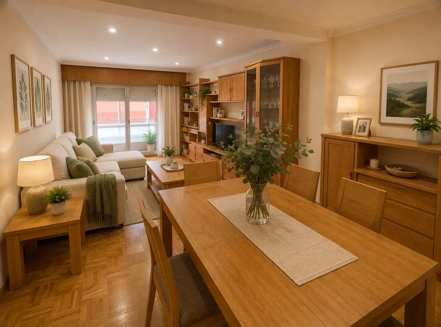 Sala d'estar de Pis en venda en Vilagarcía de Arousa amb Calefacció, Parquet i Moblat