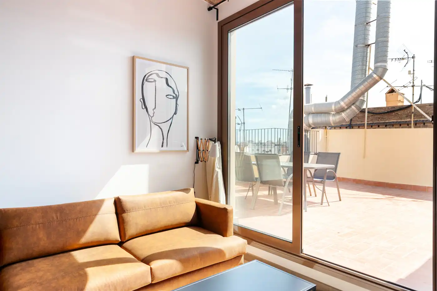 Sala de estar de Piso en venta en Barcelona con Aire acondicionado, Parquet y Terraza