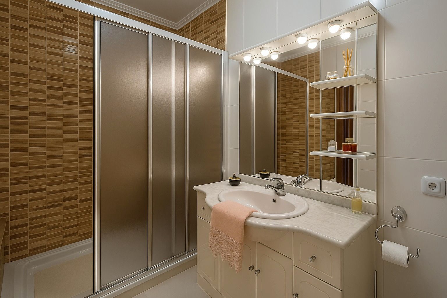 Bathroom of Flat to rent in Los Corrales de Buelna   with Heating, Terrace and Furnished