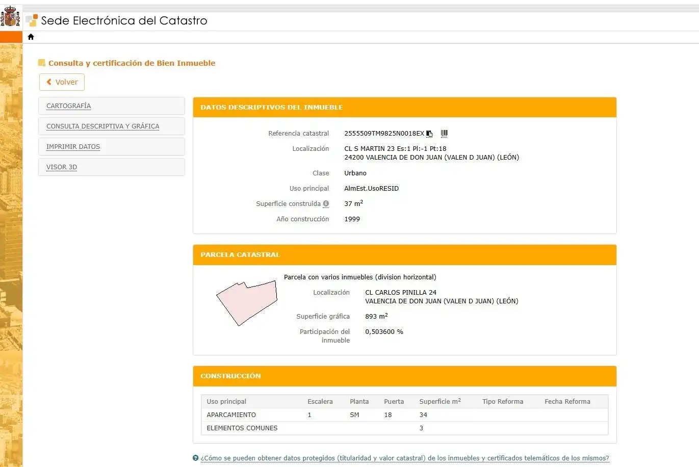 Jardín de Garaje en venta en Valencia de Don Juan