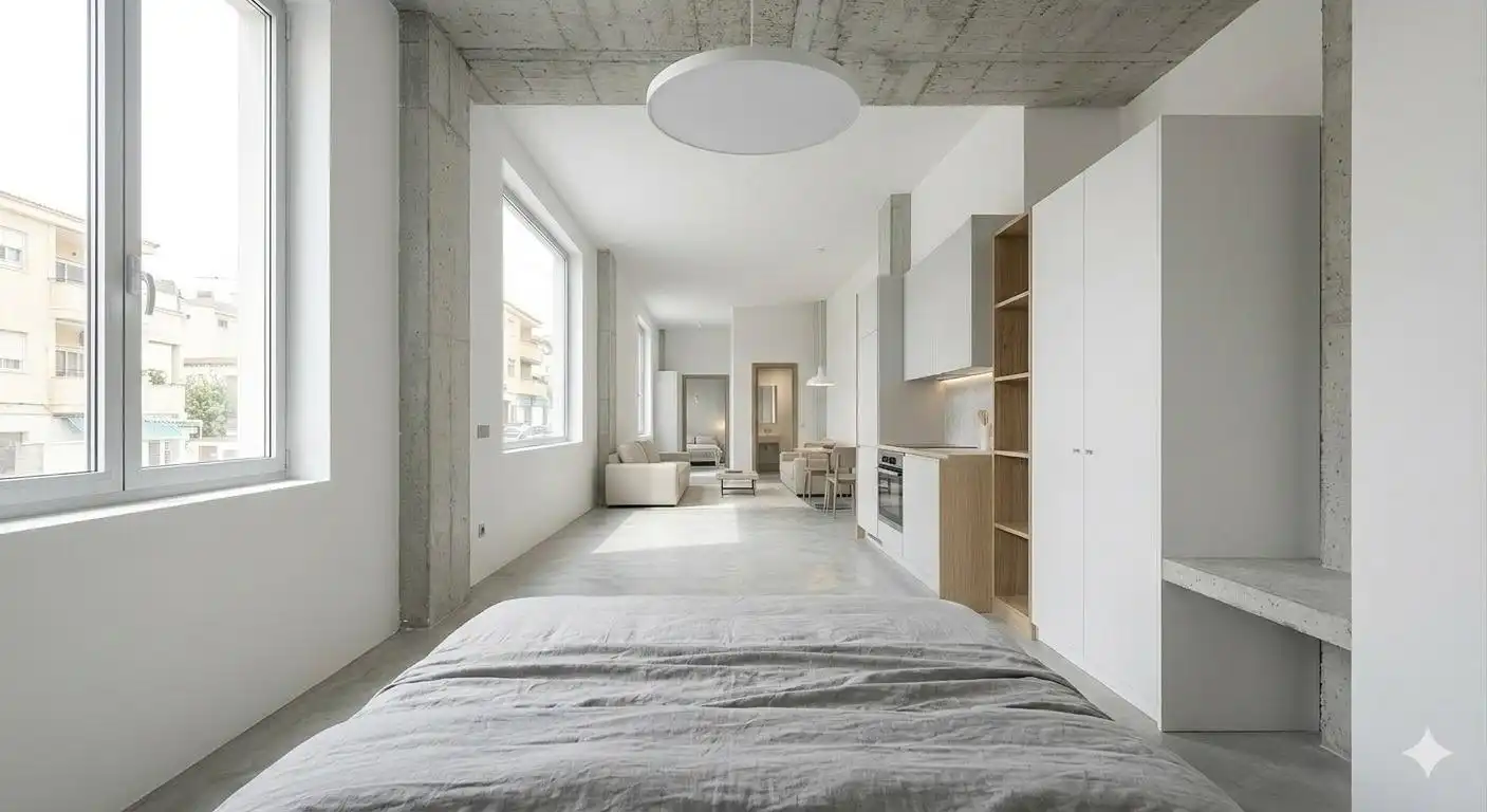 Schlafzimmer von Loft zum Verkauf in Torremolinos mit Klimaanlage, Heizung und Privatgarten