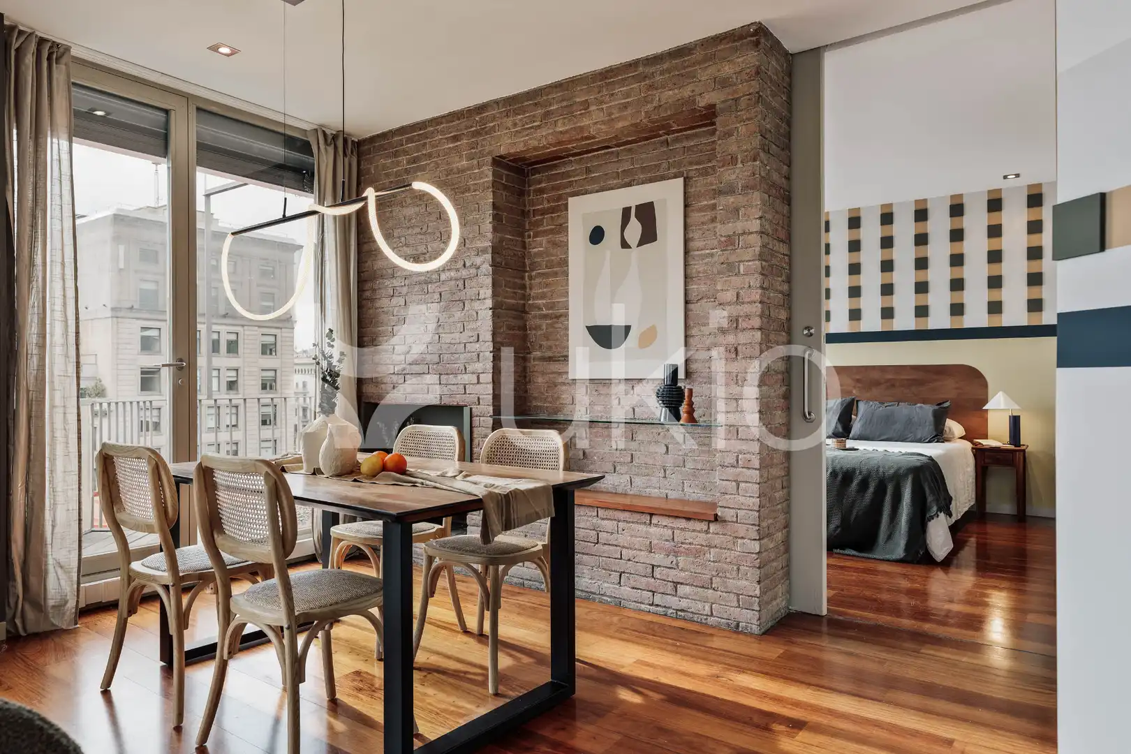 Comedor de Apartamento de alquiler en Barcelona con Aire acondicionado, Calefacción y Terraza