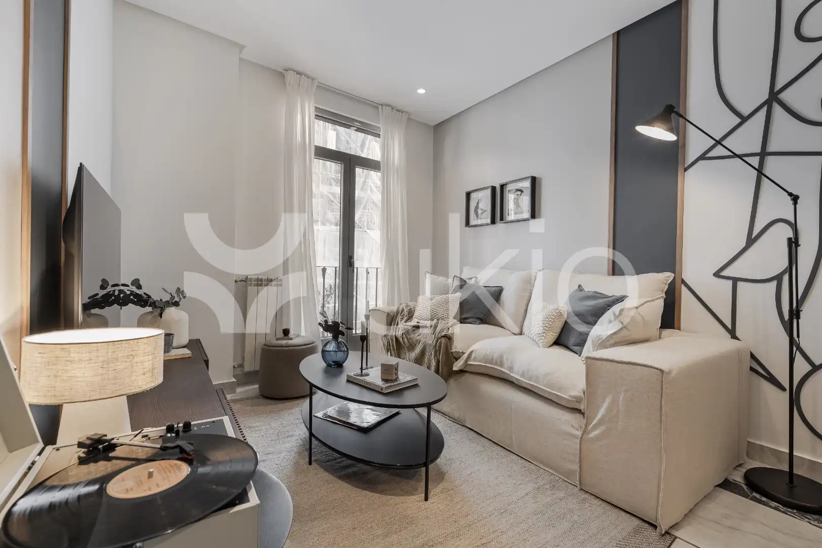 Sala d'estar de Apartament de lloguer en Madrid amb Aire condicionat, Calefacció i Moblat