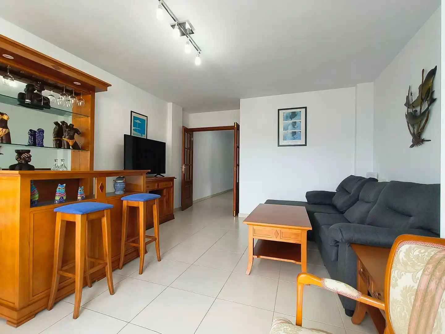 Living room of Flat for rent in Poio  with Heating, Furnished and Balcony