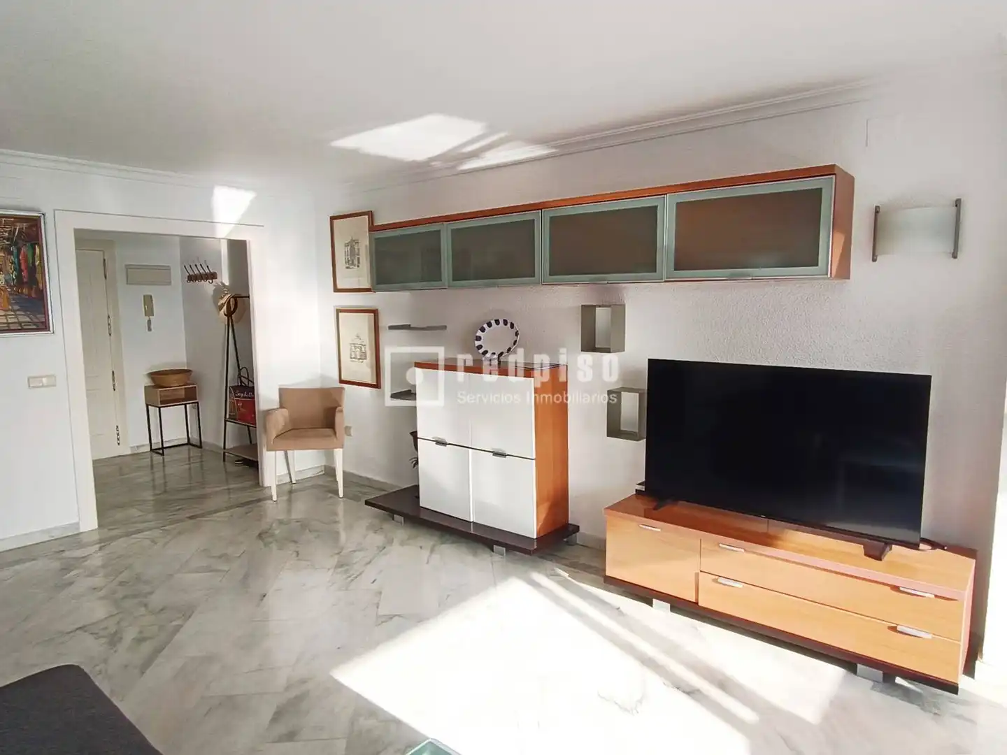 Living room of Flat for rent in Benalmádena  with Air Conditioner, Private garden and Terrace