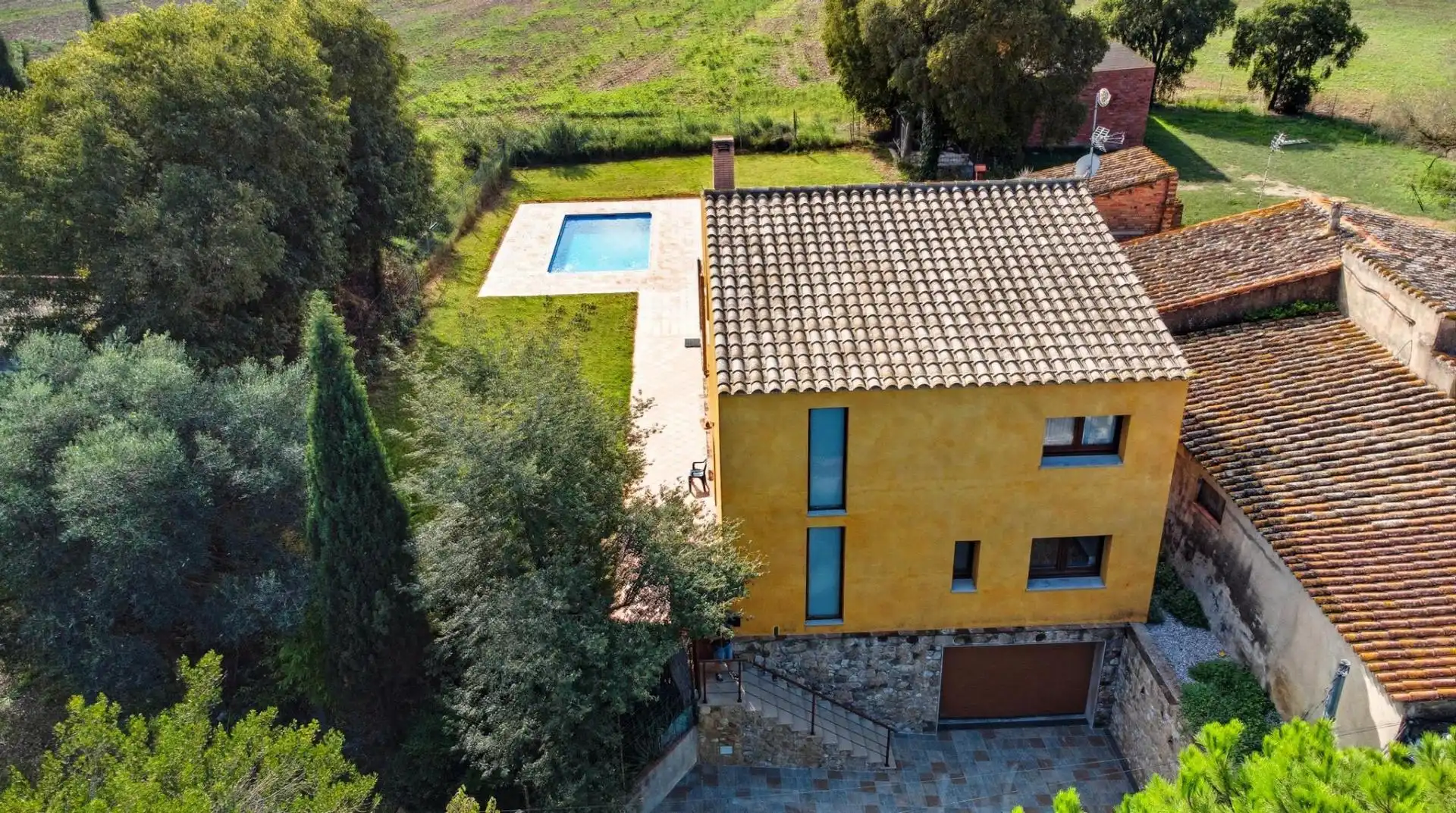 Exterior view of Country homes for sale in Garrigàs  with Private garden, Terrace and Swimming Pool
