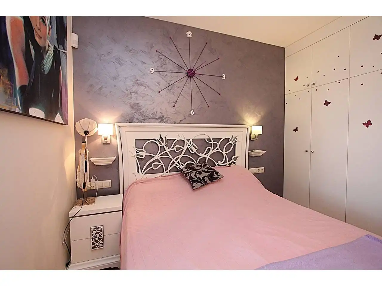 Schlafzimmer von Wohnung zum Verkauf in Lloret de Mar mit Klimaanlage, Heizung und Privatgarten