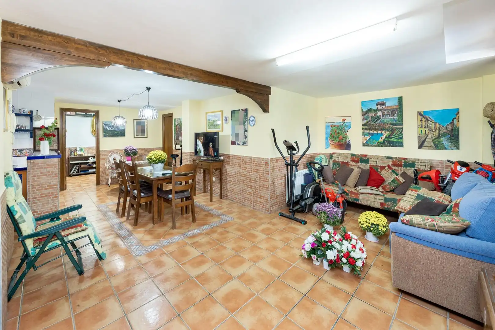 Sala d'estar de Casa adosada en venda en Peligros amb Aire condicionat, Jardí privat i Terrassa