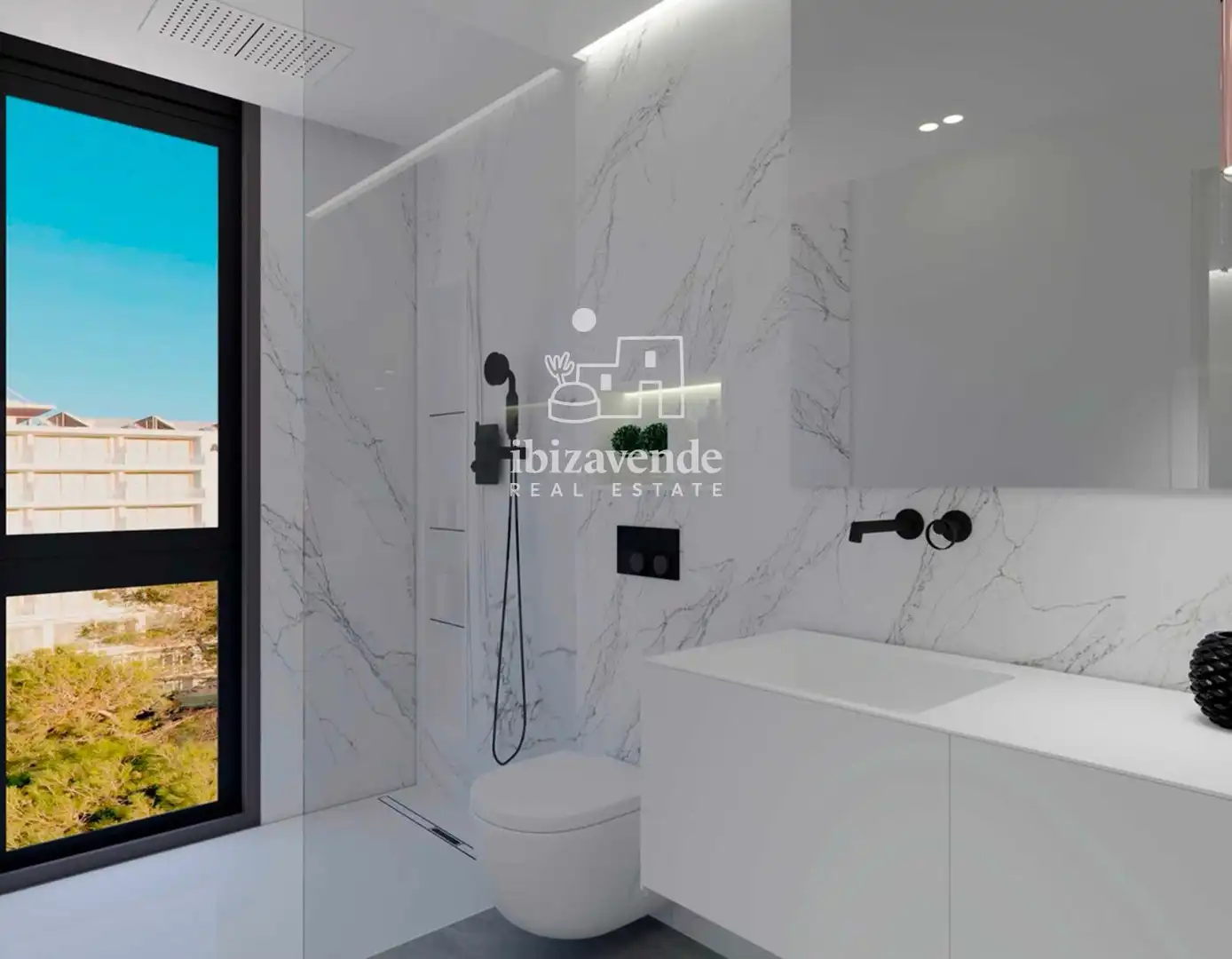 Bathroom of Flat for sale in Sant Antoni de Portmany  with Heating, Terrace and Swimming Pool