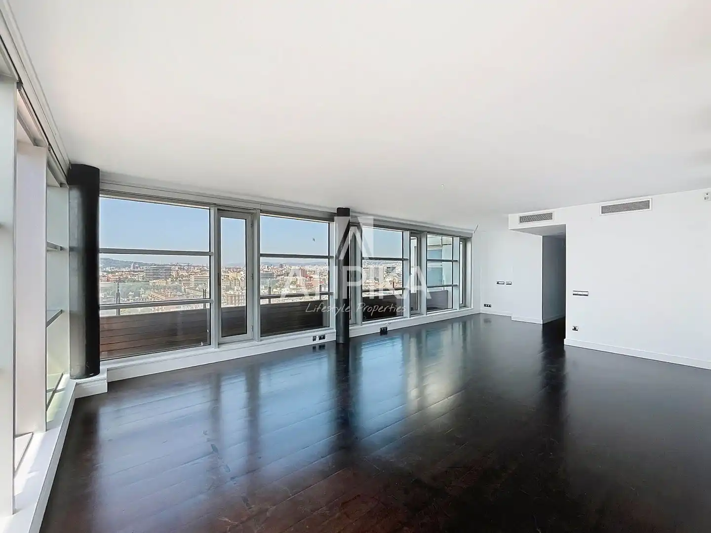 Sala de estar de Ático en venta en Barcelona con Aire acondicionado, Parquet y Terraza