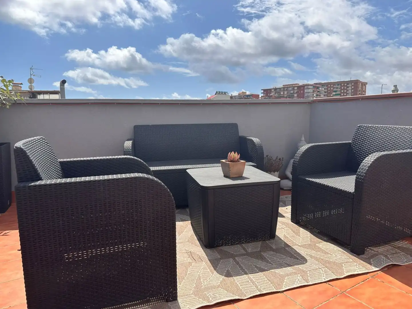 Terraza de Piso de alquiler en Badalona con Calefacción, Terraza y Amueblado