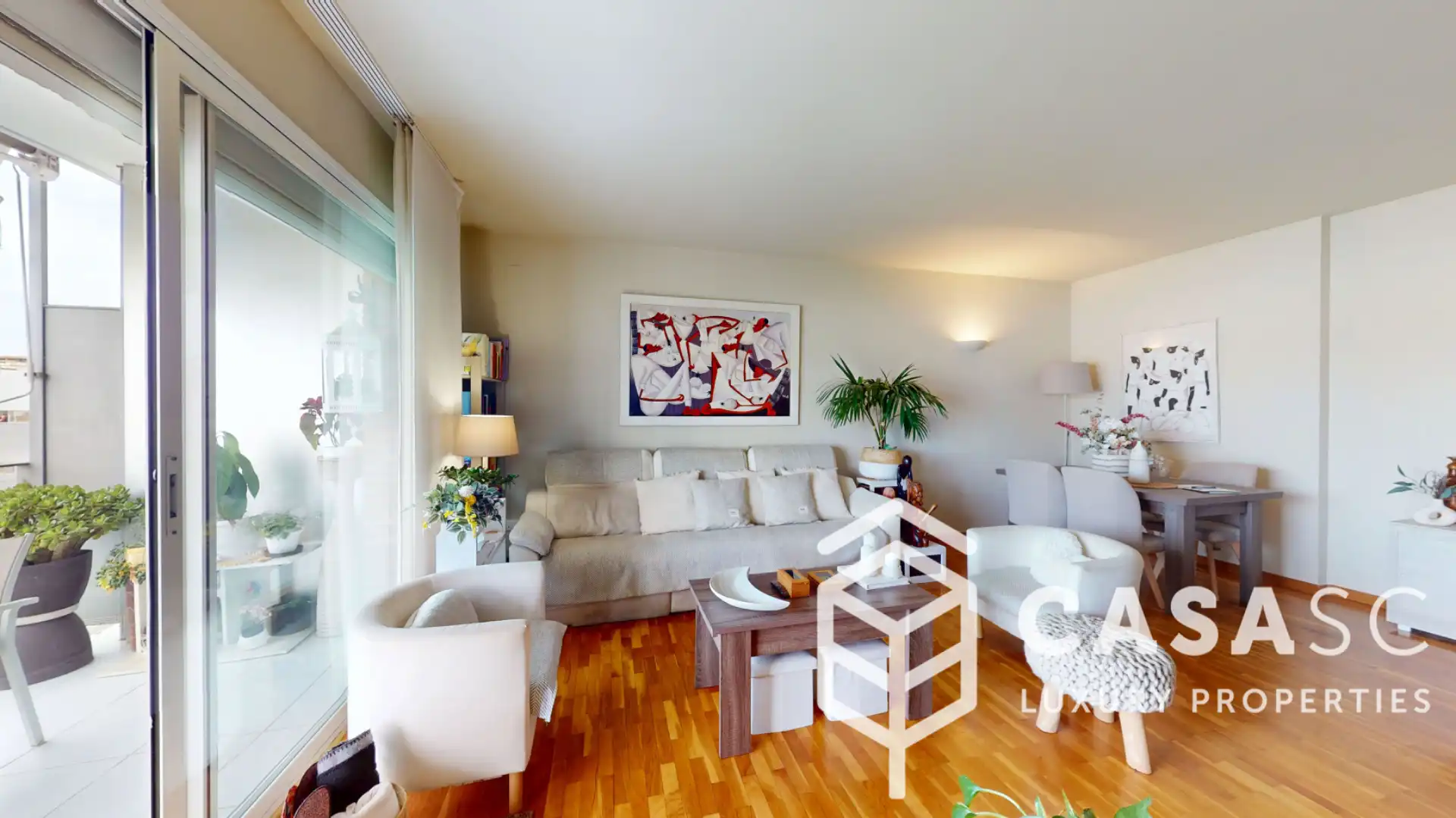 Living room of Attic for sale in Sant Cugat del Vallès  with Air Conditioner, Heating and Parquet flooring