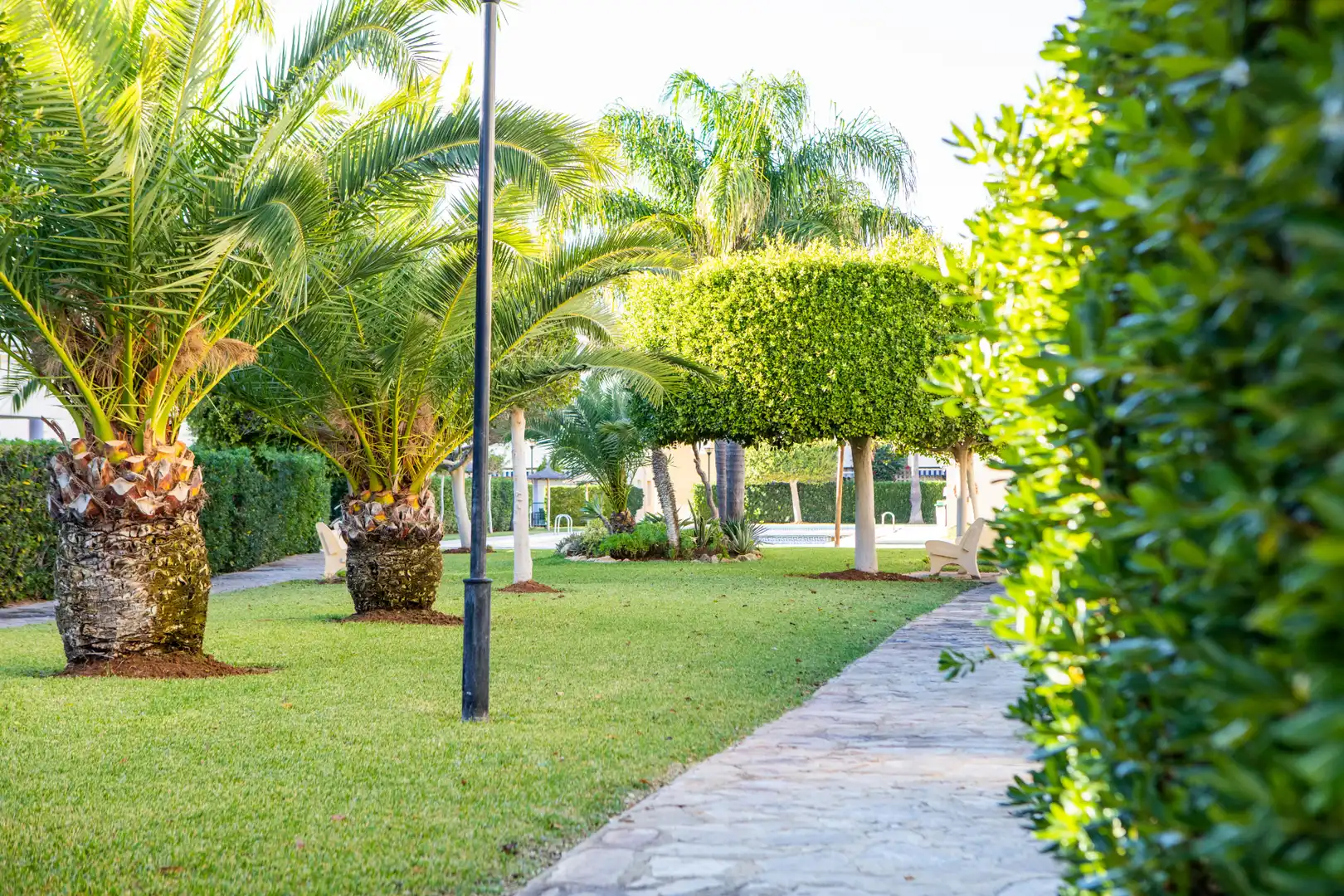 Jardín de Dúplex de alquiler en Dénia con Aire acondicionado, Calefacción y Terraza