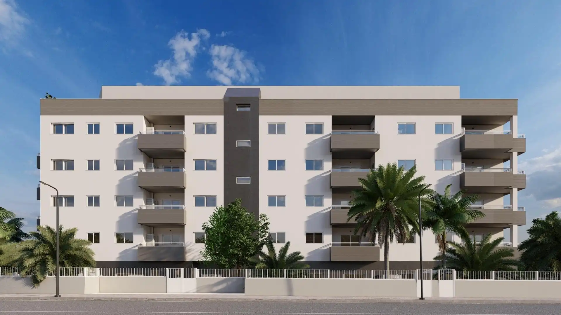 Vista exterior de Pis en venda en Roquetas de Mar amb Aire condicionat, Terrassa i Piscina comunitària