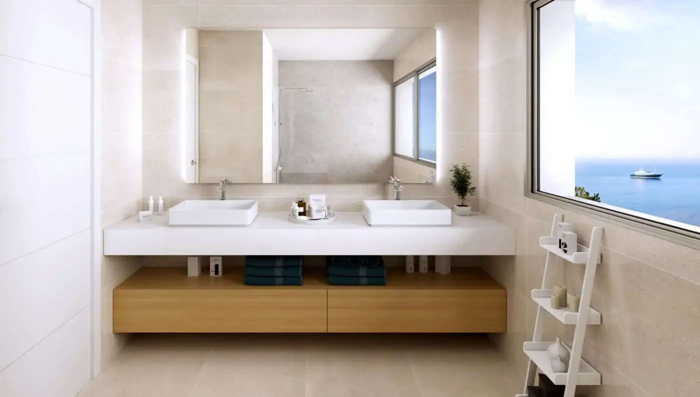 Baño de Casa adosada en venta en Mijas con Aire acondicionado, Calefacción y Jardín privado