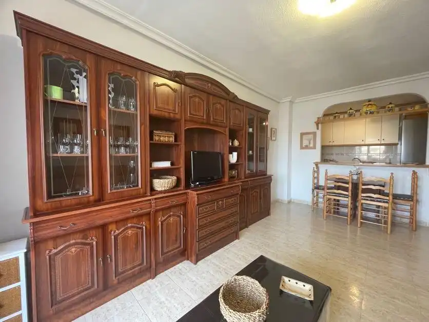Sala d'estar de Apartament en venda en Torrevieja amb Aire condicionat, Terrassa i Moblat