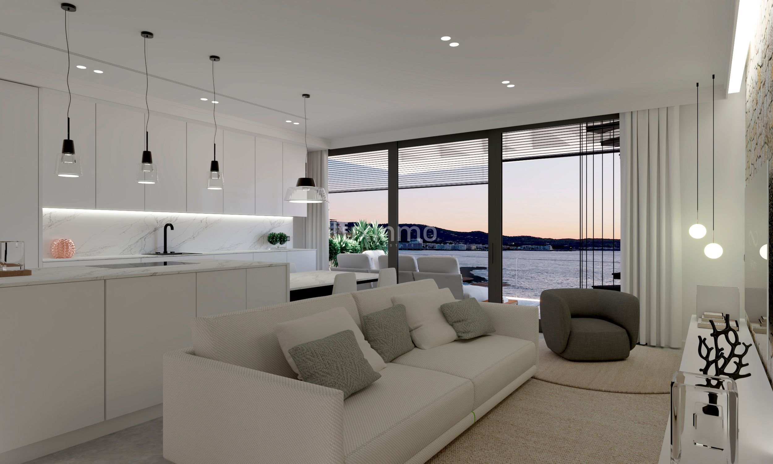 Living room of Flat for sale in Sant Antoni de Portmany  with Air Conditioner, Private garden and Terrace