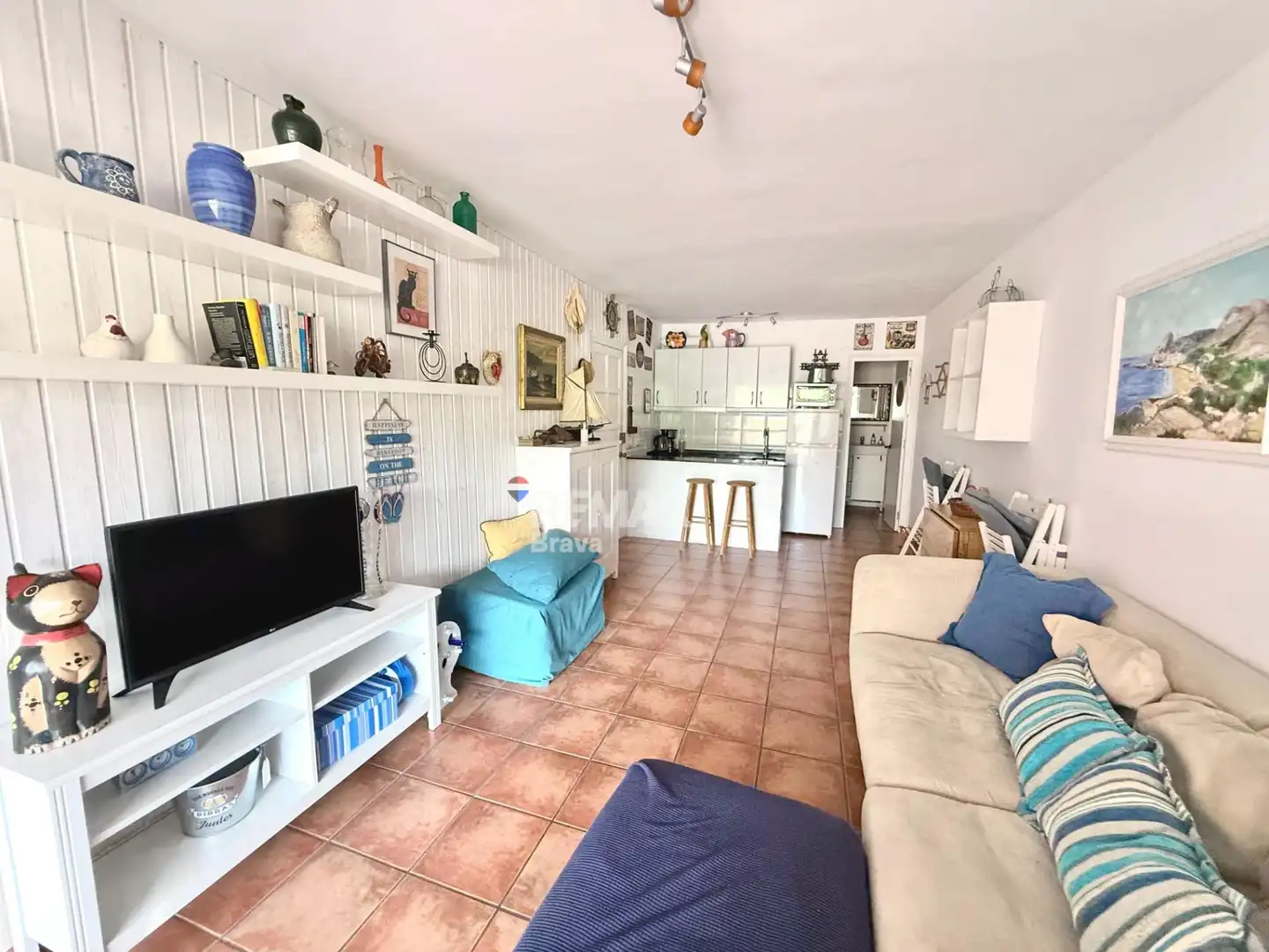 Sala d'estar de Apartament en venda en Tossa de Mar amb Jardí privat, Balcó i Piscina comunitària