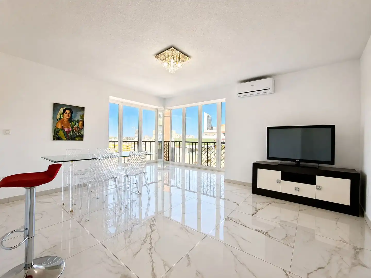 Sala d'estar de Apartament en venda en Calpe / Calp amb Terrassa i Moblat