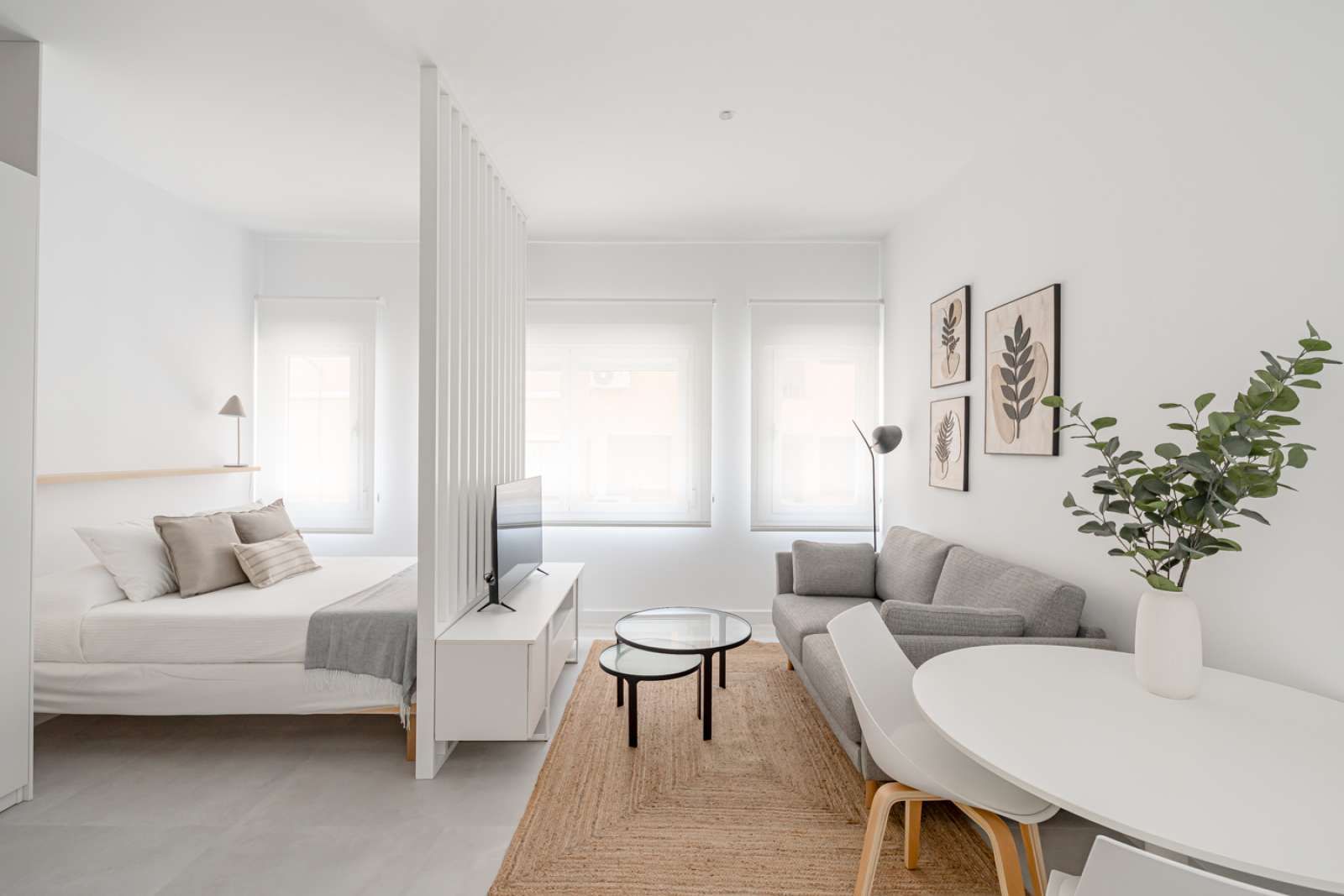 Living room of Study to share in  Madrid Capital  with Air Conditioner and Terrace