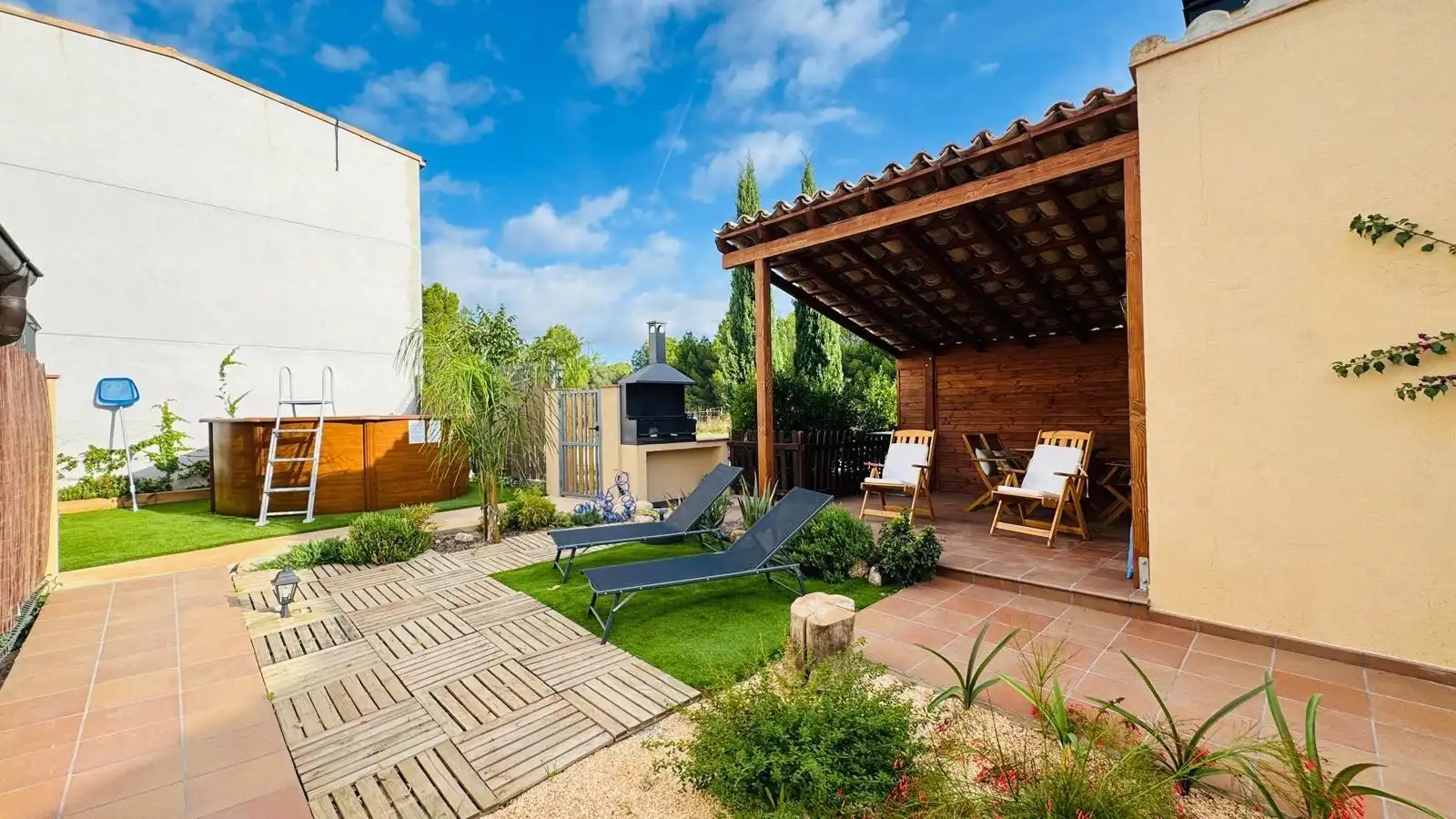 Terrace of Houses for rent in Sant Martí Sarroca  with Private garden, Terrace and Swimming Pool