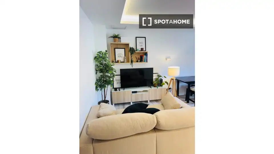 Living room of Flat for rent in Madrid  with Air Conditioner, Heating and Furnished
