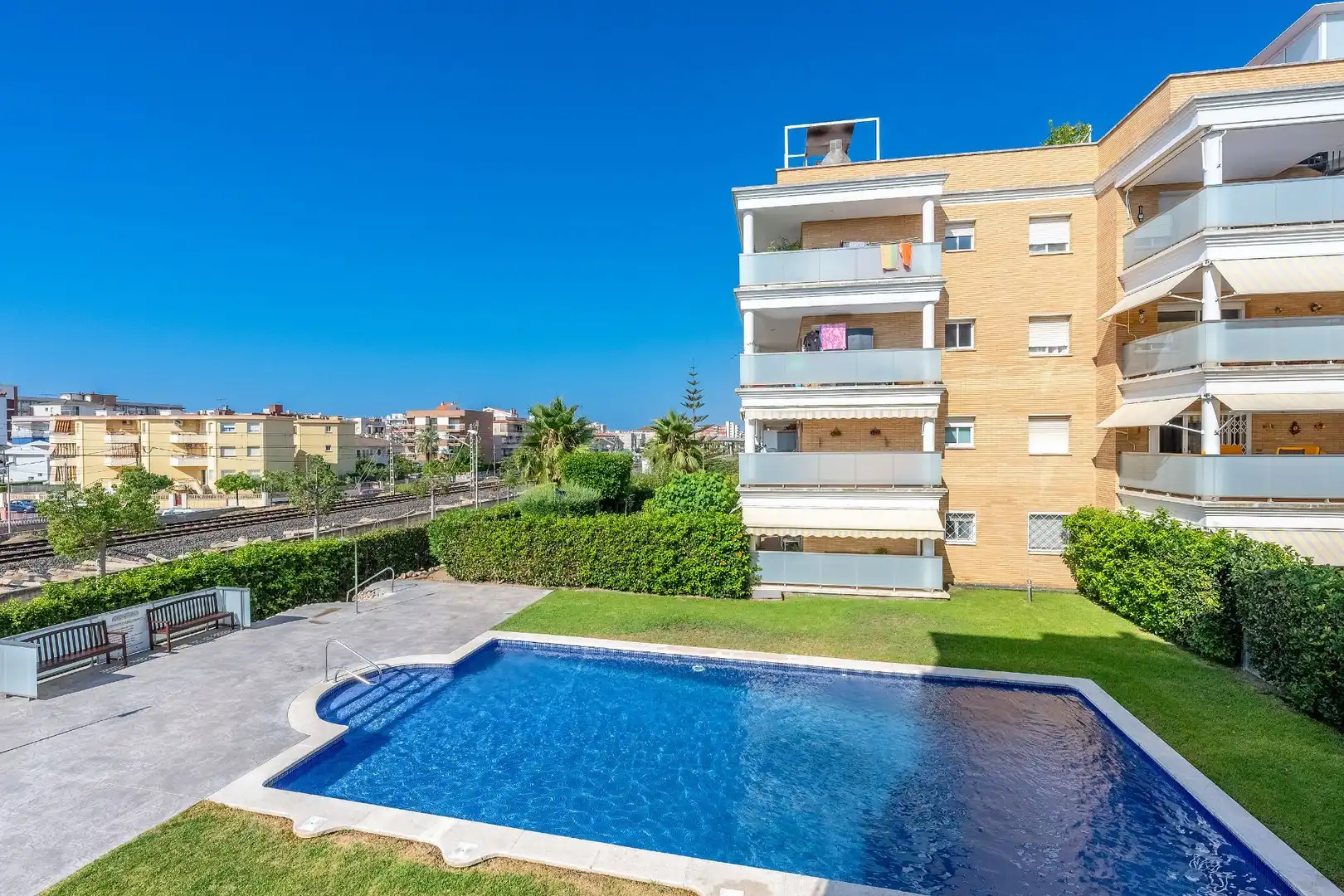 Swimming pool of Flat for sale in Prat de Cunit