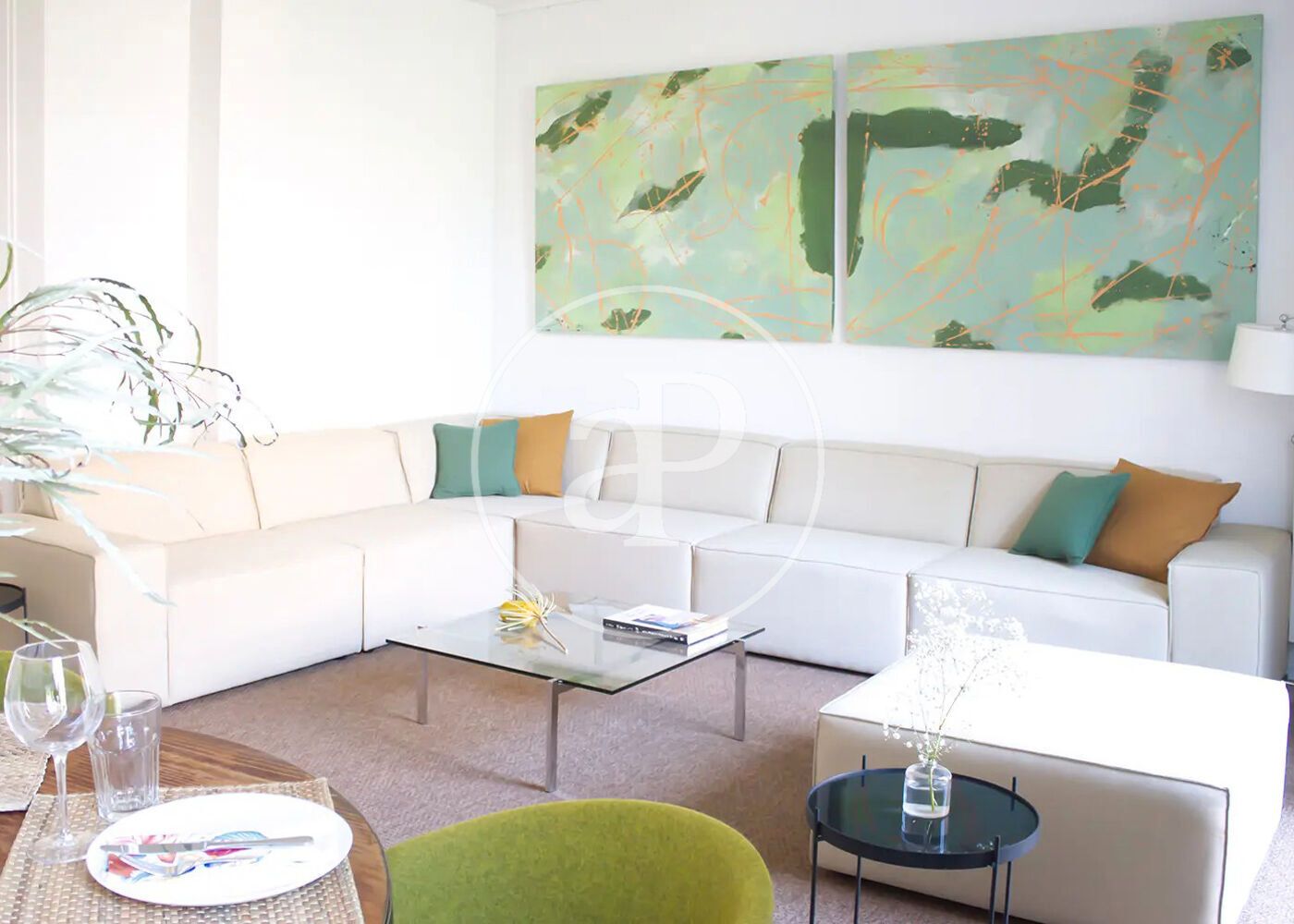 Living room of Flat to rent in  Madrid Capital  with Air Conditioner, Heating and Terrace