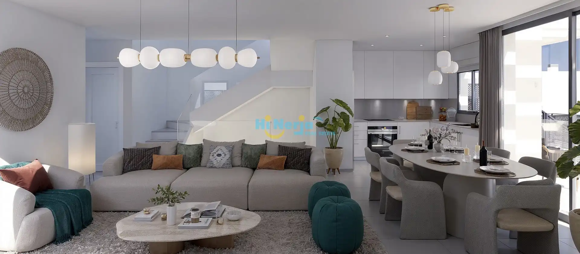 Sala de estar de Casa adosada en venta en Nerja con Terraza y Piscina