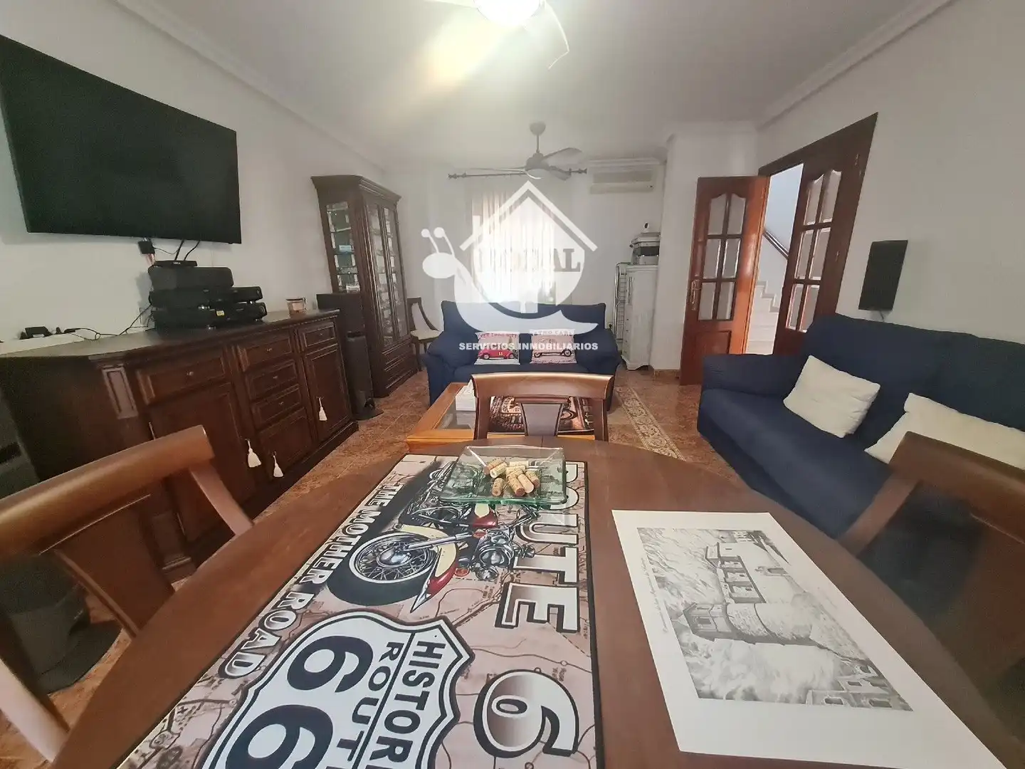 Wohnzimmer von Einfamilien-Reihenhaus zum Verkauf in Huércal de Almería mit Klimaanlage, Heizung und Terrasse