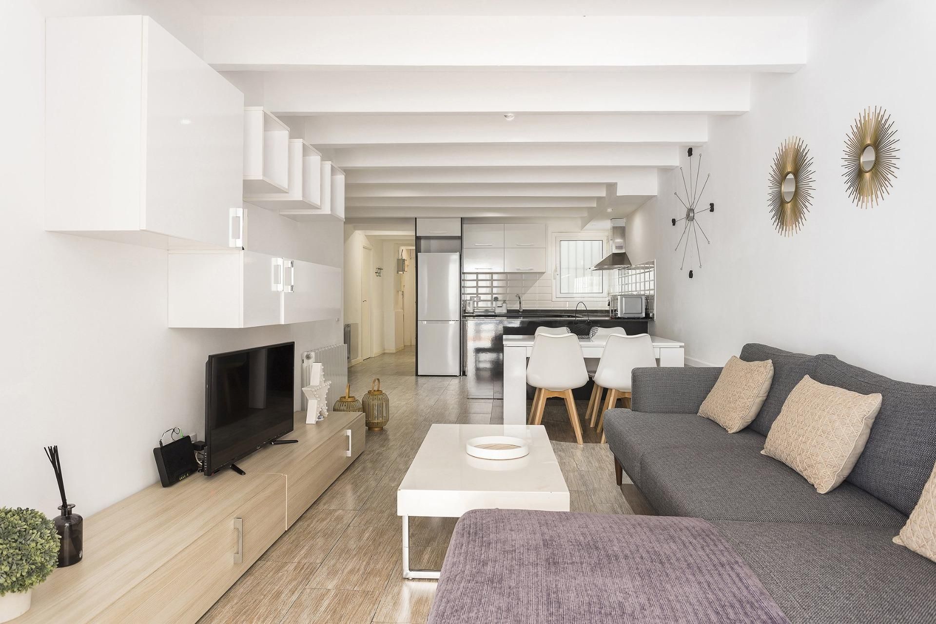 Living room of Planta baja to rent in  Barcelona Capital  with Air Conditioner, Heating and Terrace