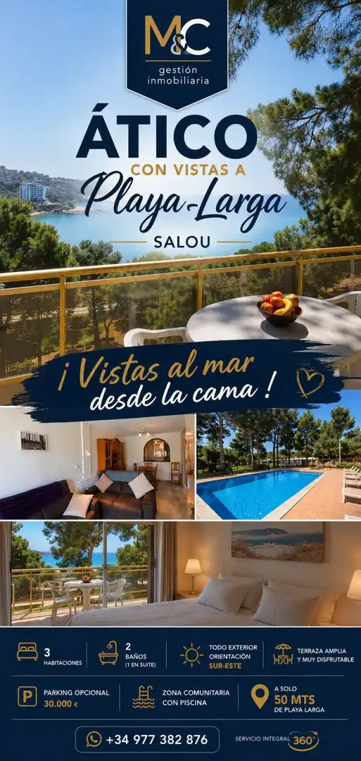 Àtic en venda en Salou amb Calefacció, Terrassa i Moblat