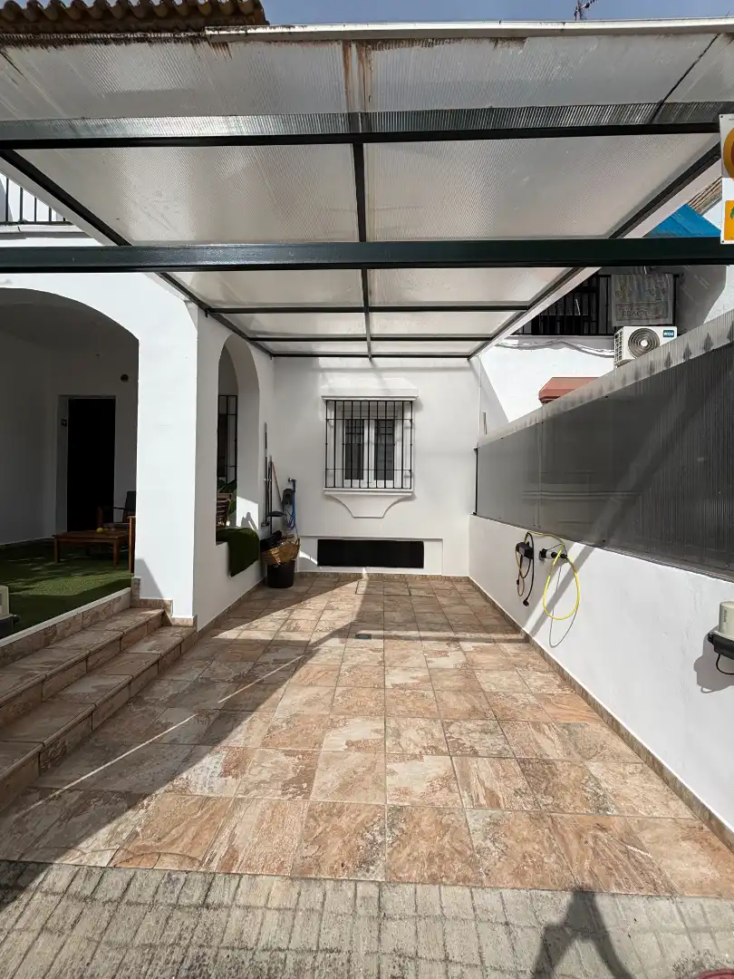 Terraza de Casa adosada en venta en Mairena del Aljarafe con Jardín privado, Parquet y Terraza