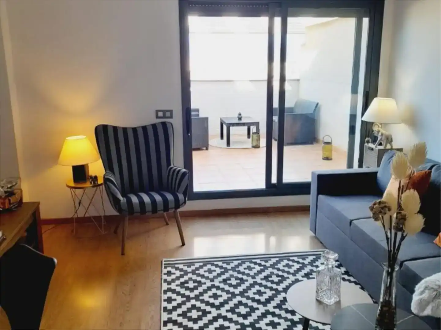 Wohnzimmer von Wohnung zur Miete in Málaga Capital mit Klimaanlage, Schwimmbad und Balkon