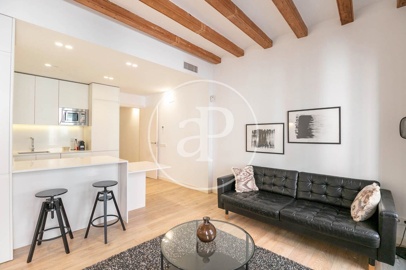 Sala d'estar de Pis en venda en  Barcelona Capital amb Aire condicionat, Calefacció i Moblat