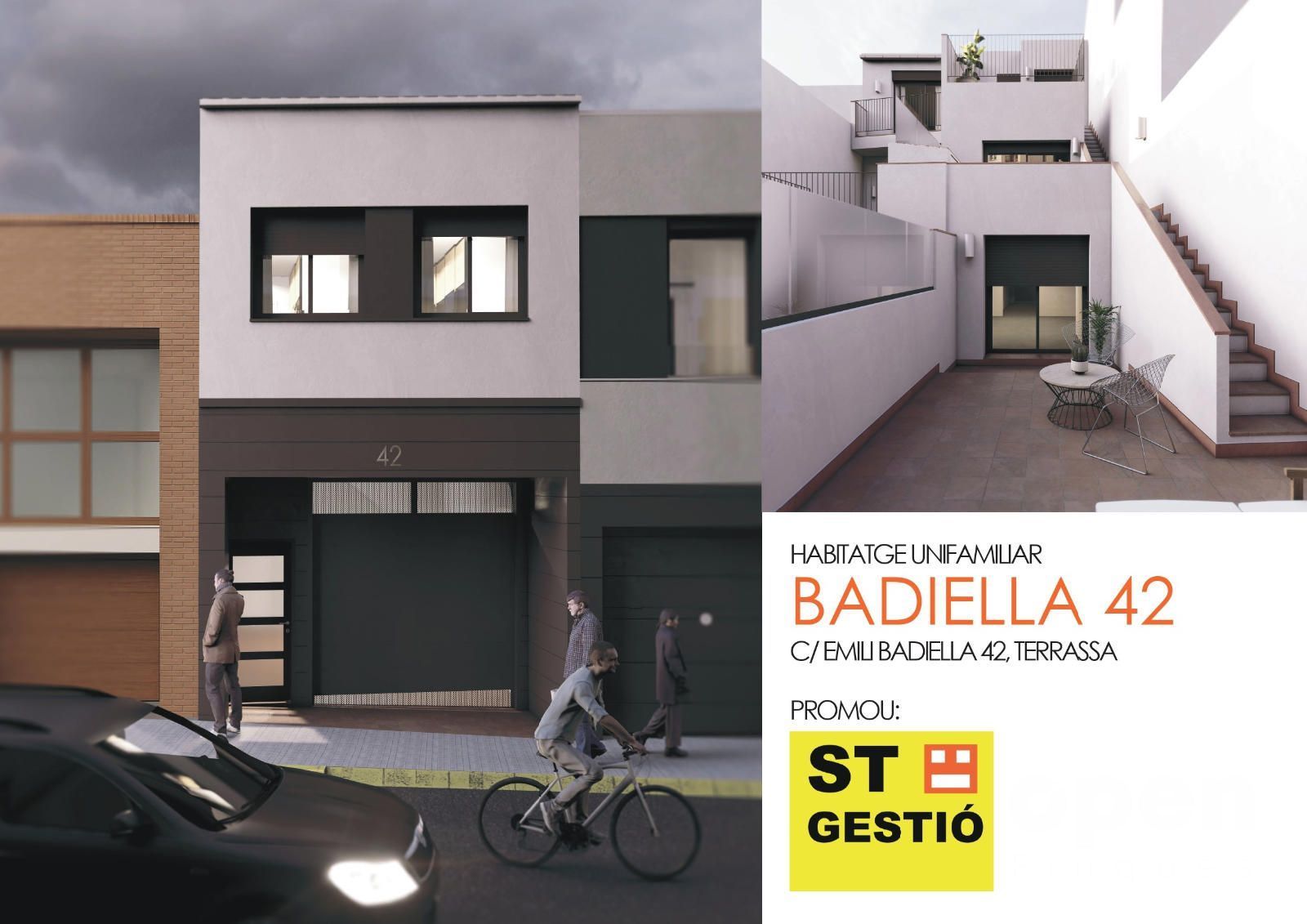 Exterior view of Single-family semi-detached for sale in Terrassa  with Air Conditioner, Heating and Parquet flooring