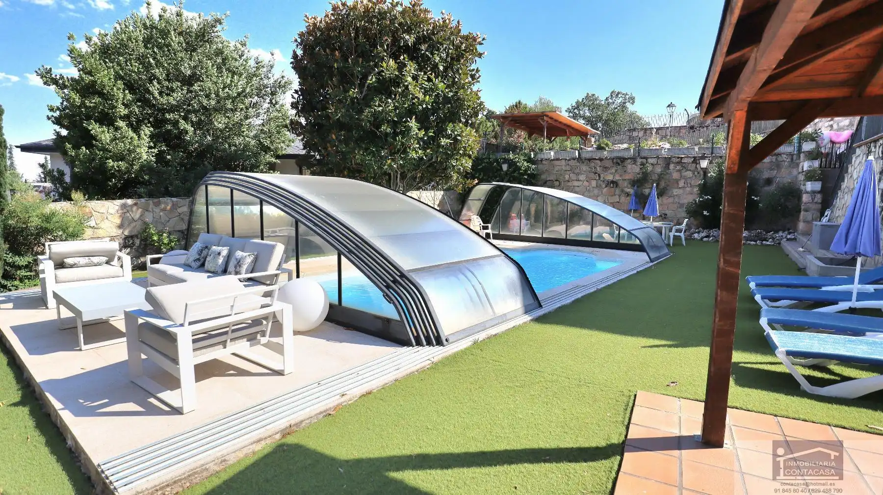 Piscina de Casa o chalet en venta en El Boalo - Cerceda – Mataelpino con Aire acondicionado, Calefacción y Terraza