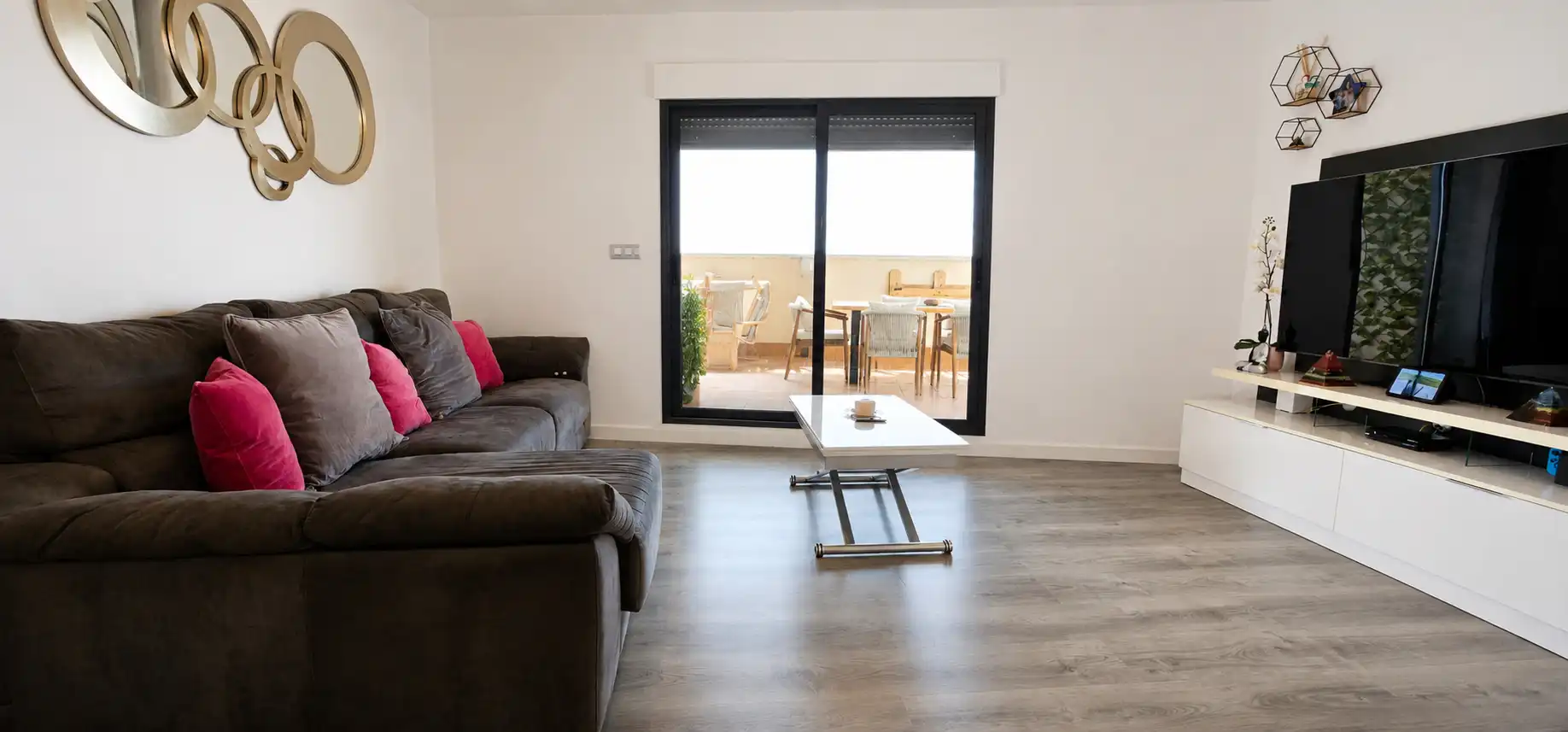 Sala de estar de Ático en venta en Totana con Aire acondicionado, Parquet y Terraza