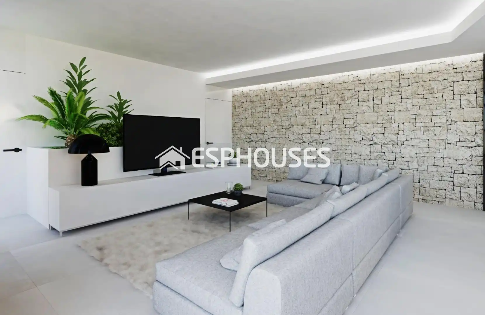 Sala d'estar de Casa o xalet en venda en Calpe / Calp amb Aire condicionat, Terrassa i Piscina
